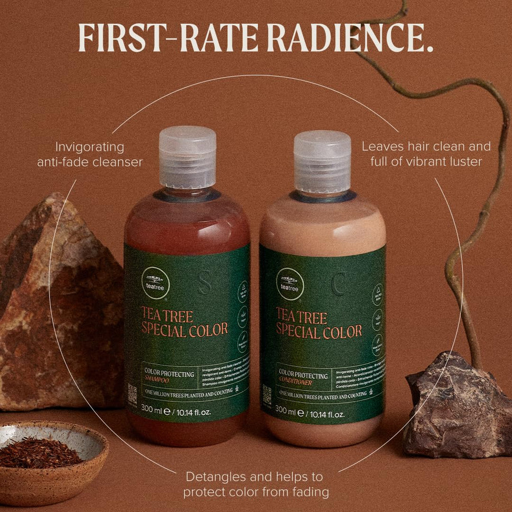 Tea Tree label close-up highlighting product name and UV protection