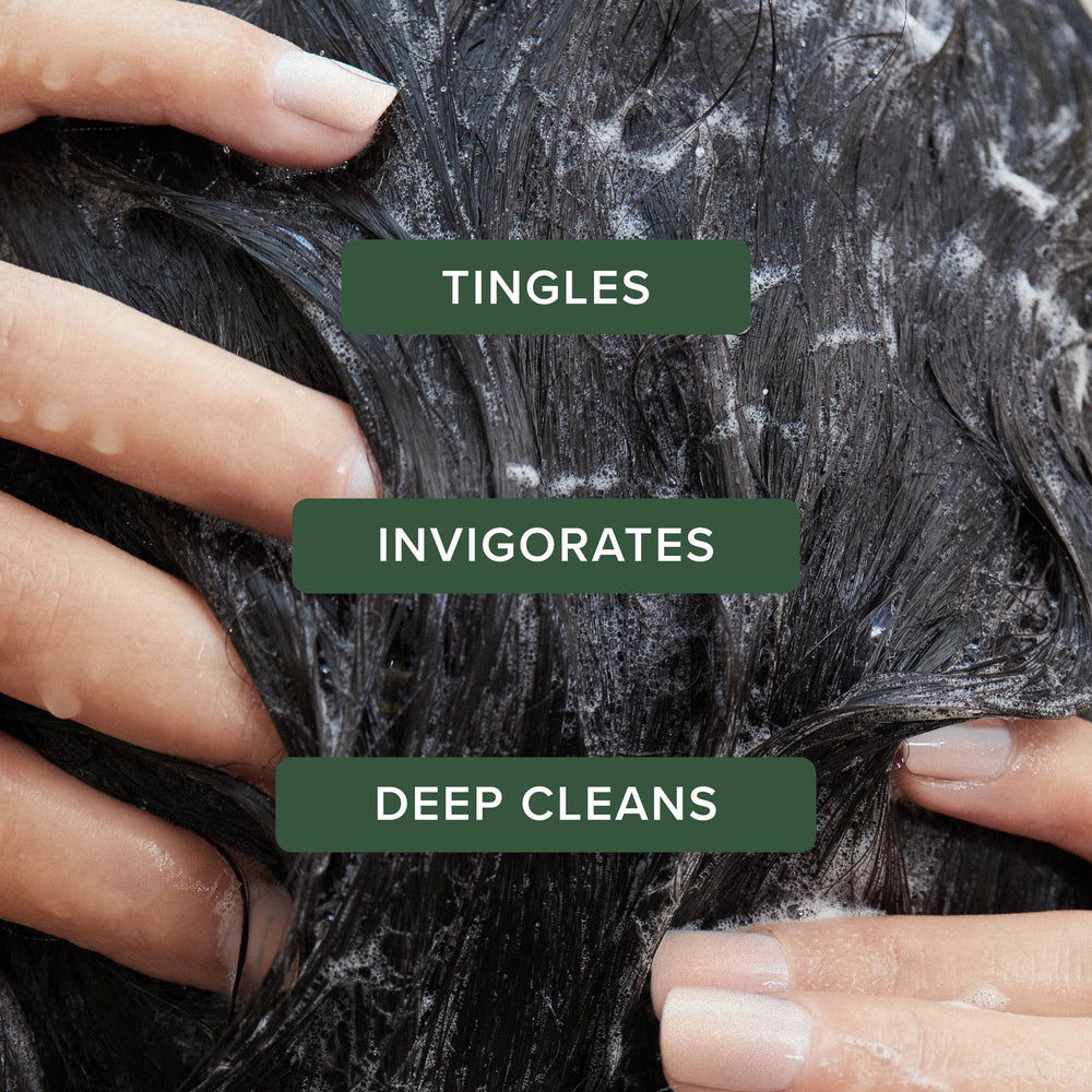 Tea Tree aluminum bottle close-up highlighting durable refillable design