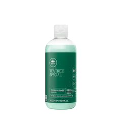 Tea Tree front bottle showing label and fresh fragrance benefit