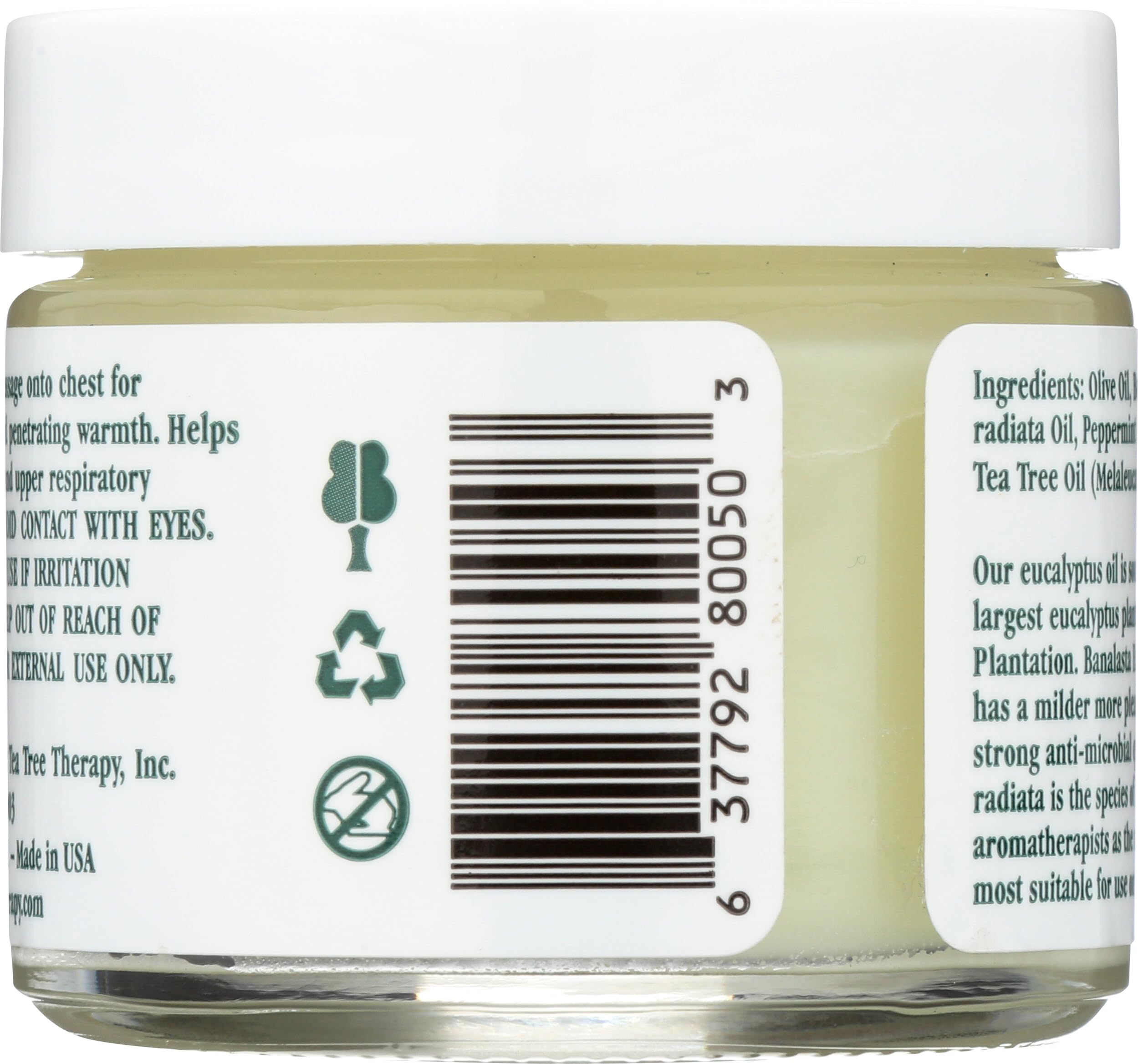 Tea Tree Therapy open tin texture of balm showing smooth consistency for easy application