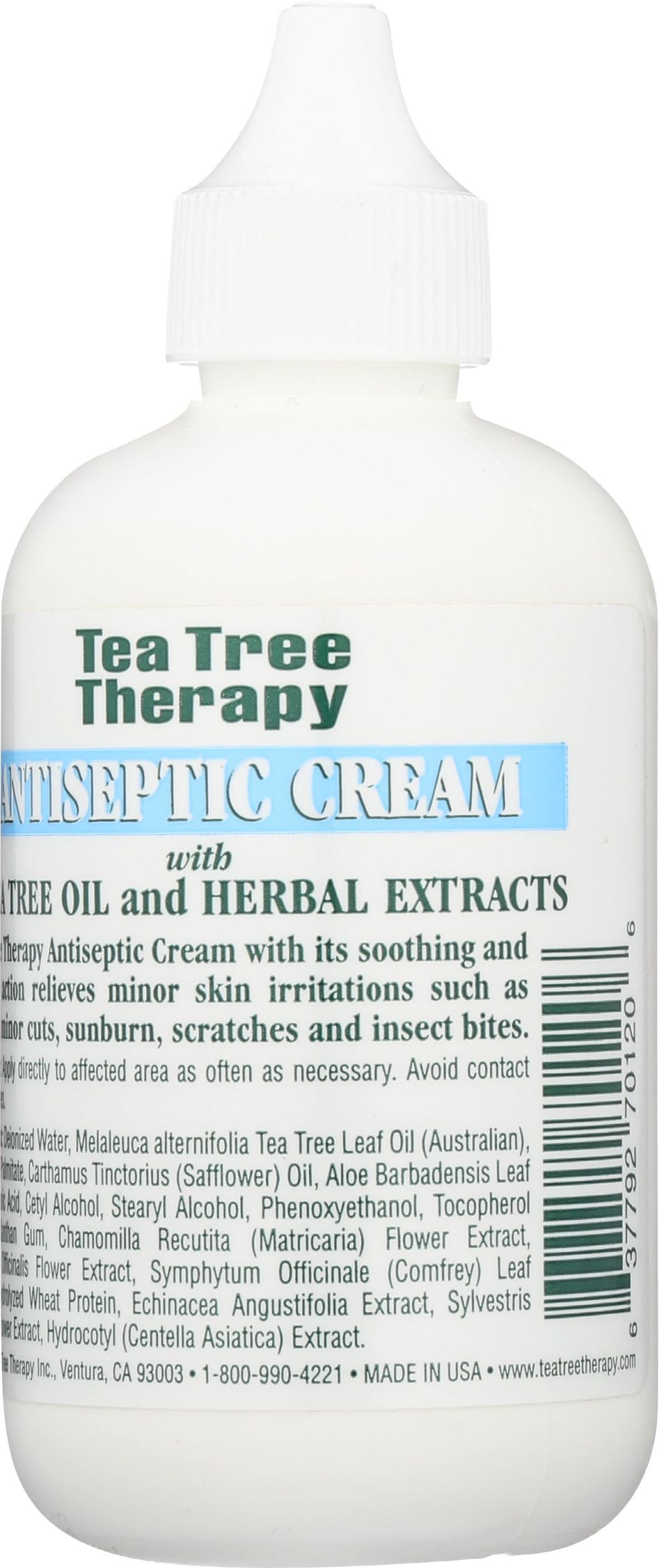 Tea Tree Therapy tube cap detail illustrating easy-open design and portability