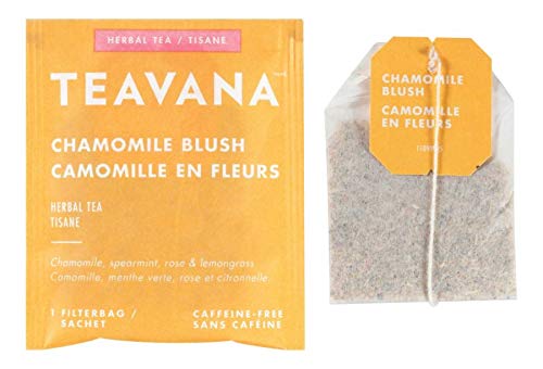 Teavana chamomile blush brewed cup in lifestyle setting offering calm moment