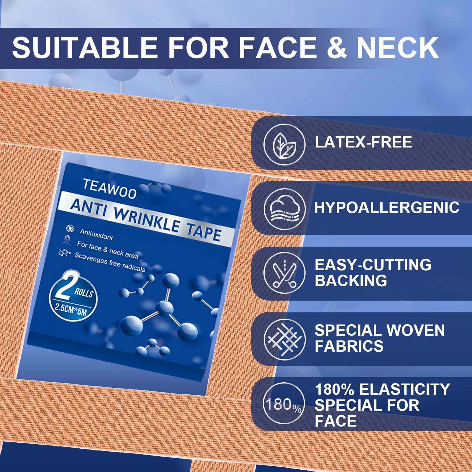 TEAWOO applied to forehead demonstrating lift and smoother appearance
