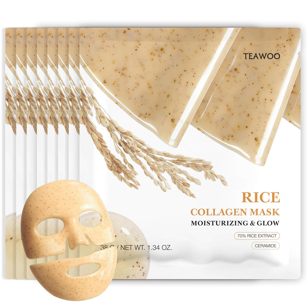 TEAWOO front packaging showing 8-count mask set and benefits