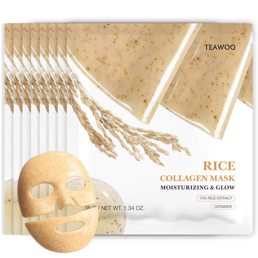 TEAWOO front packaging showing 8-count mask set and benefits