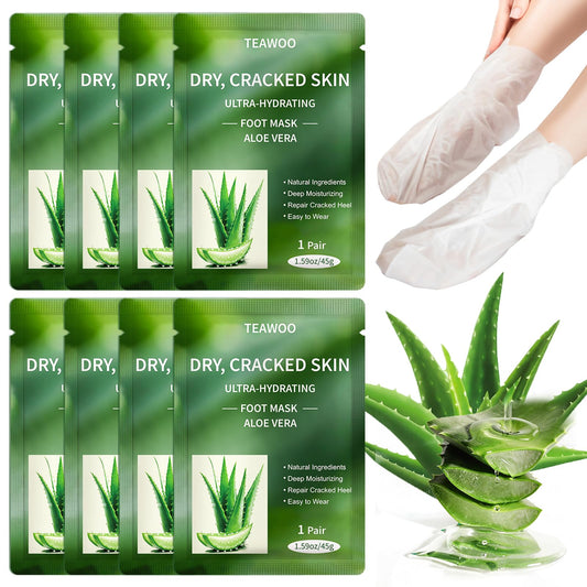 TEAWOO front packaging showing box of moisturizing foot masks for easy selection