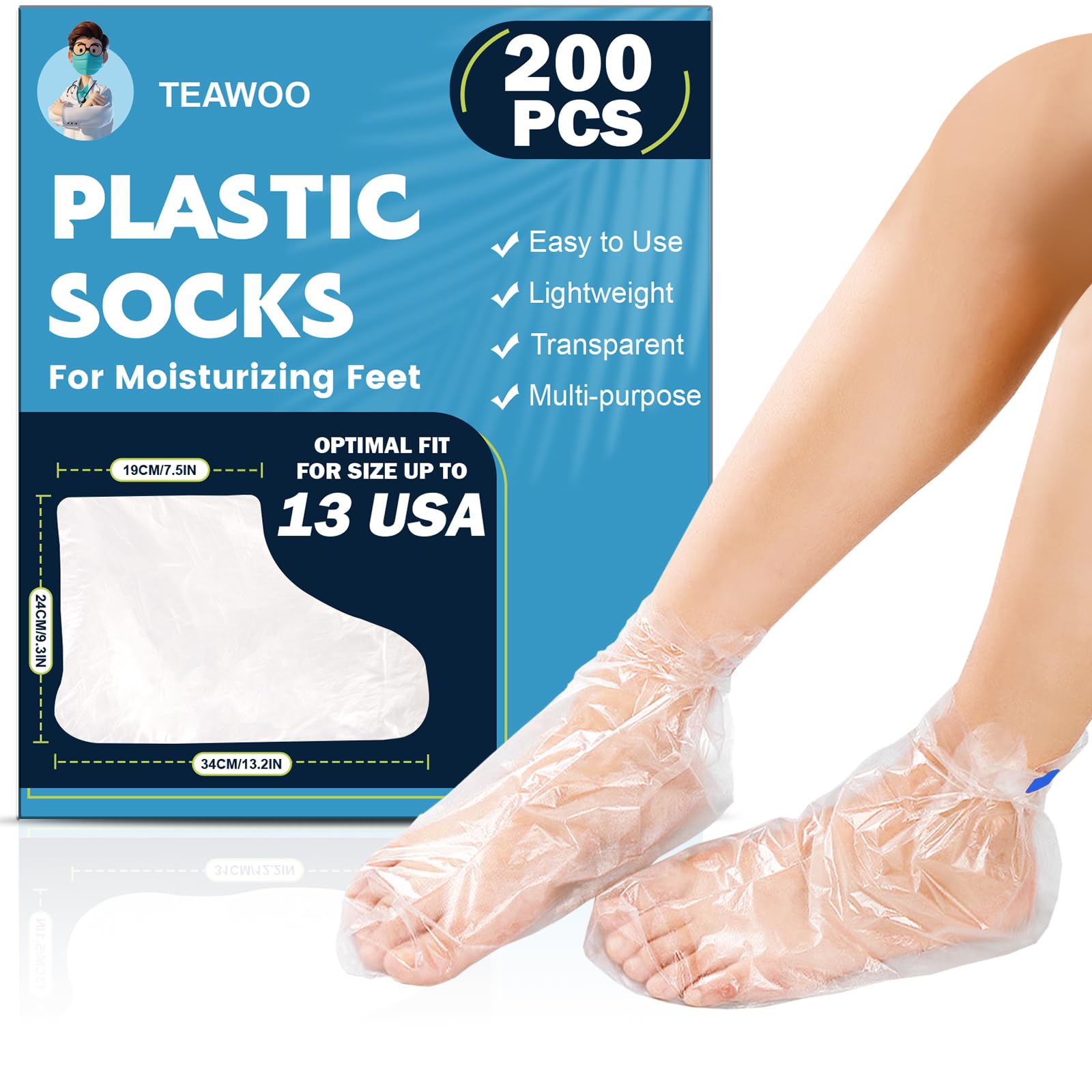 TEAWOO front packaging showing 200-count value and included stickers benefit clarity