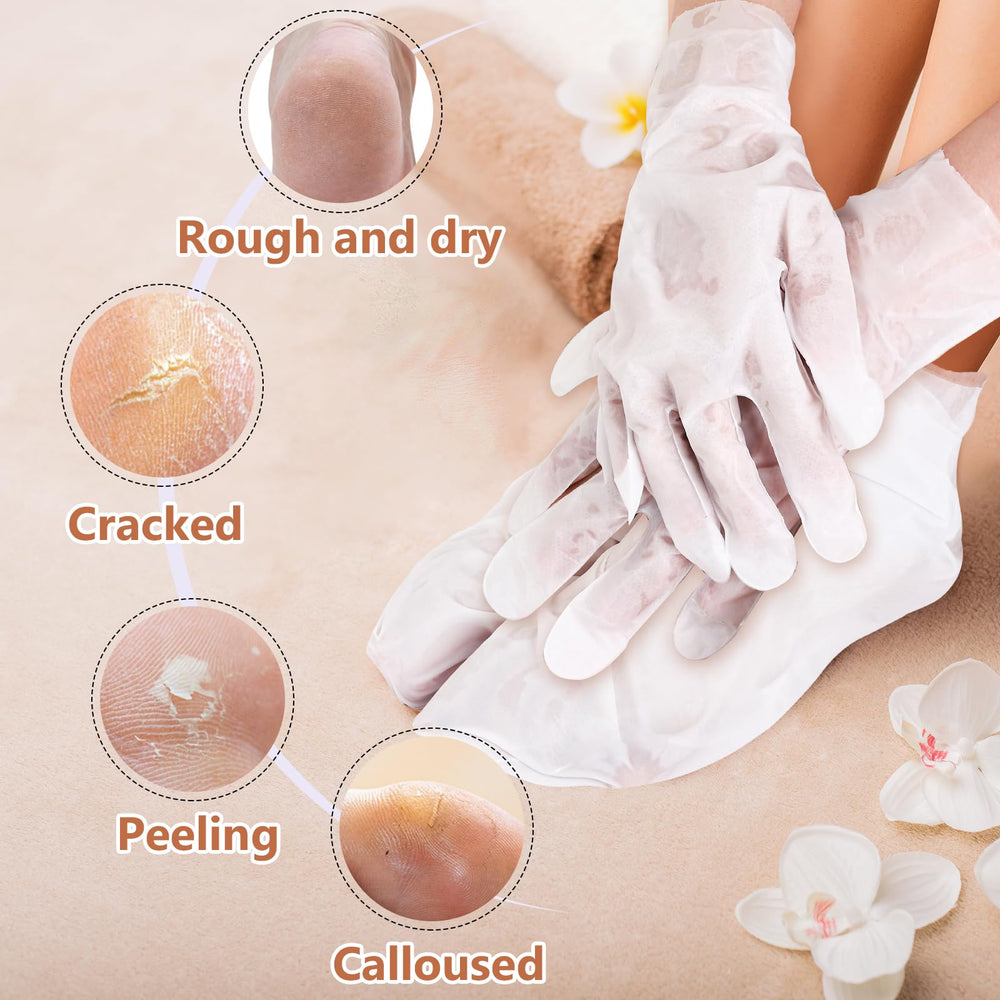 TEAWOO glove applied on hand illustrating nourishment and softening