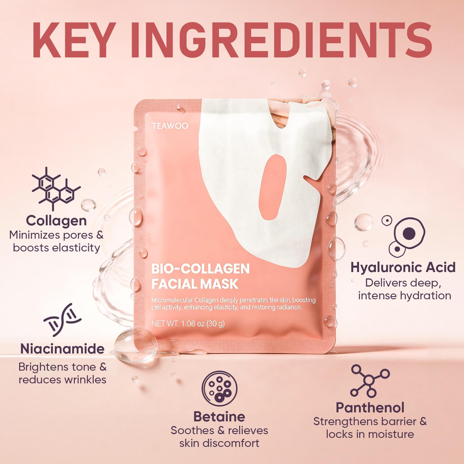 TEAWOO hydrogel close-up texture illustrating smooth adherence benefit