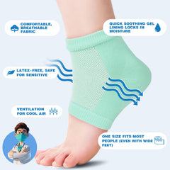 TEAWOO socks worn overnight on feet showing hands-free hydration