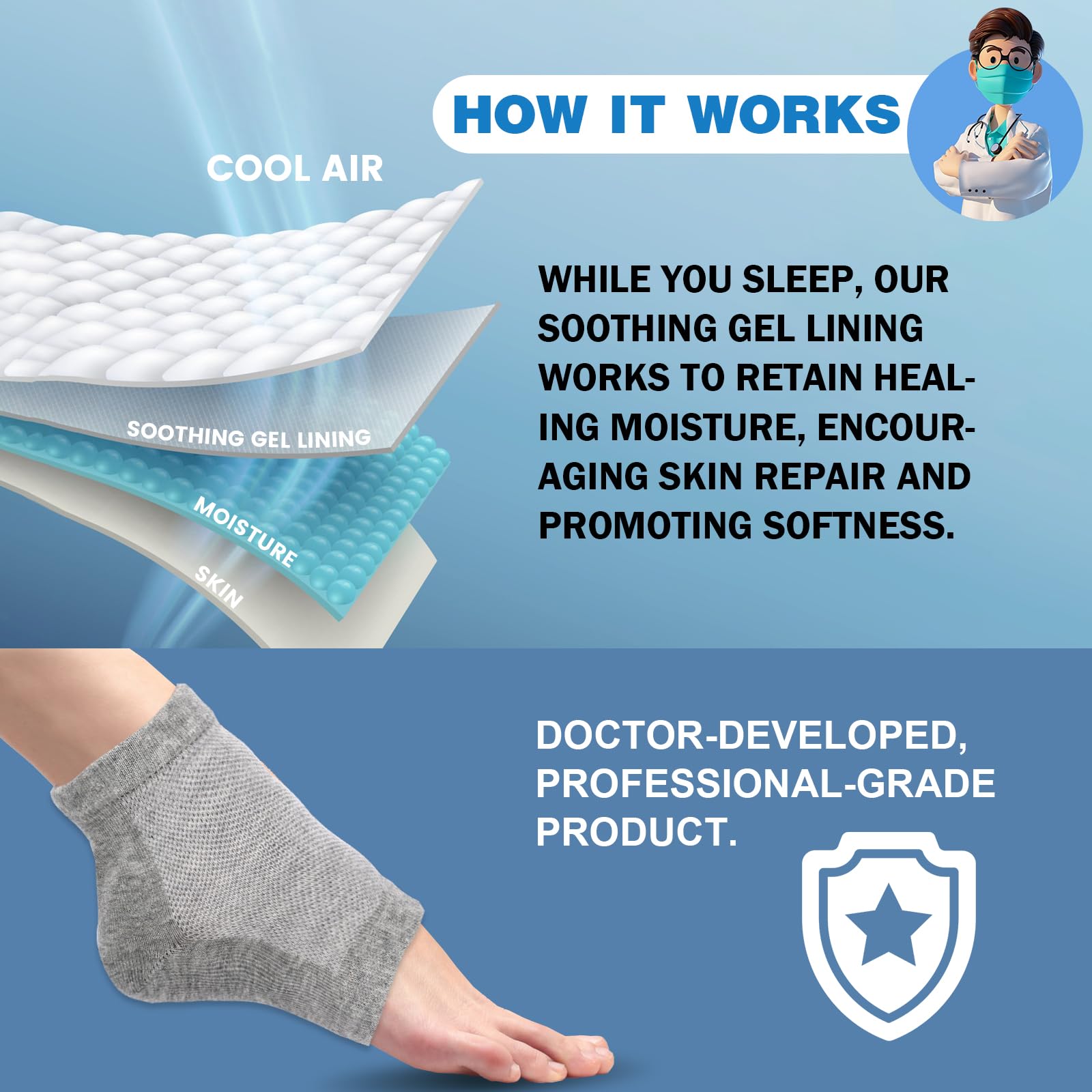 TEAWOO sock worn with shoe demonstrating protection and reduced friction