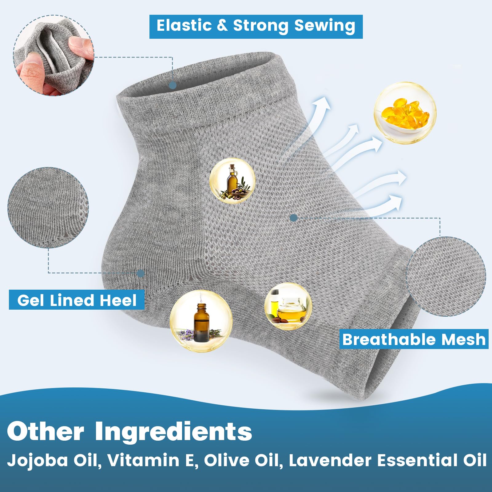 TEAWOO lifestyle shot of socks worn overnight promoting intensive repair