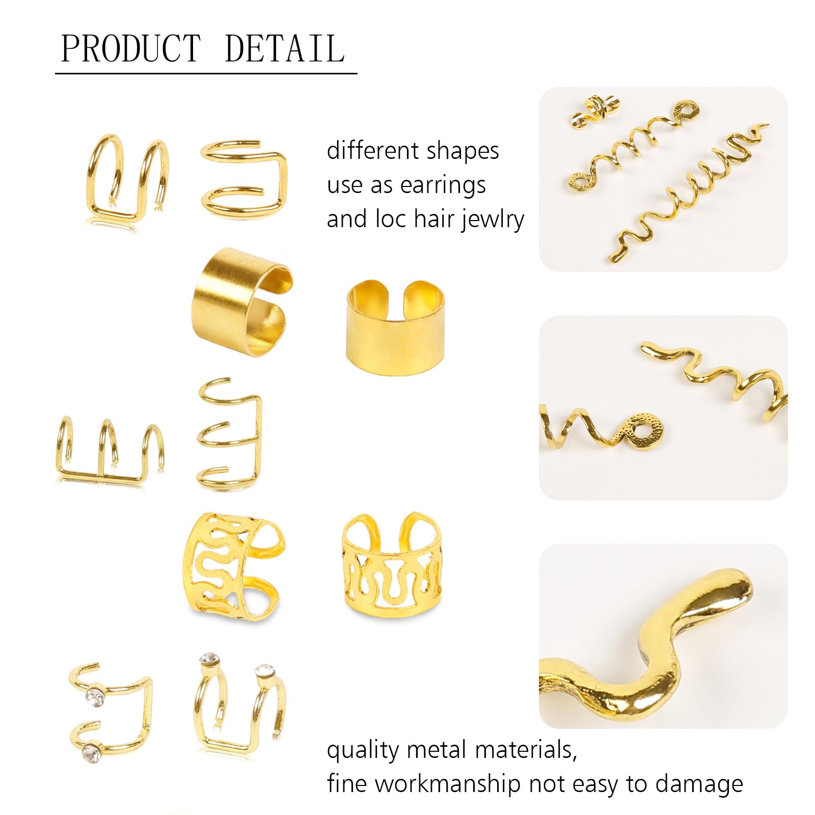 TEBIEKOY non-piercing ear cuff clipped on ear showing decorative effect without piercing
