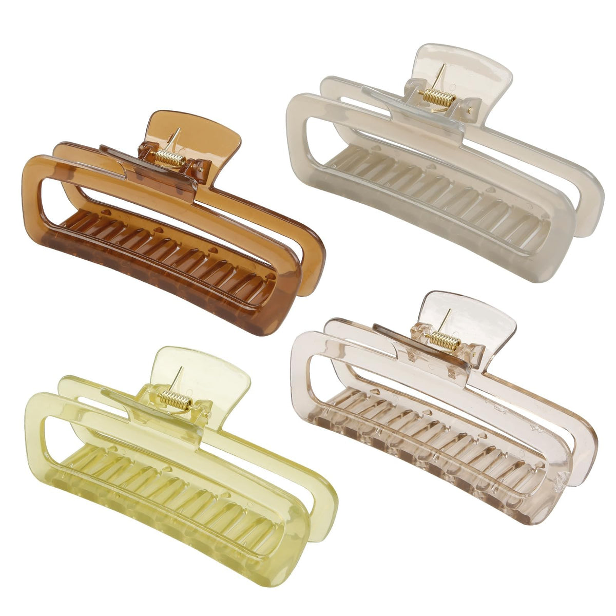 TEBIEKOY front view of rounded 5-inch claw clip showing shape and color benefit