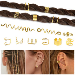TEBIEKOY spiral clip threaded into braid demonstrating secure hold and styling detail