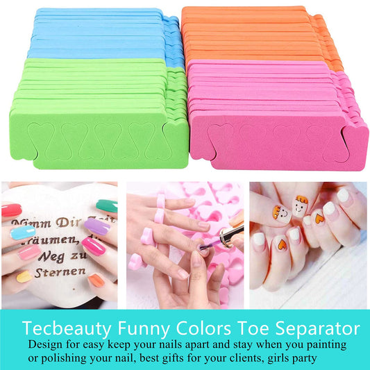 Tecbeauty colorful toe separators arrayed, helps choose colors fast
