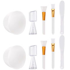Tecbeauty front view of complete white 10-piece mixing kit showing organized tools