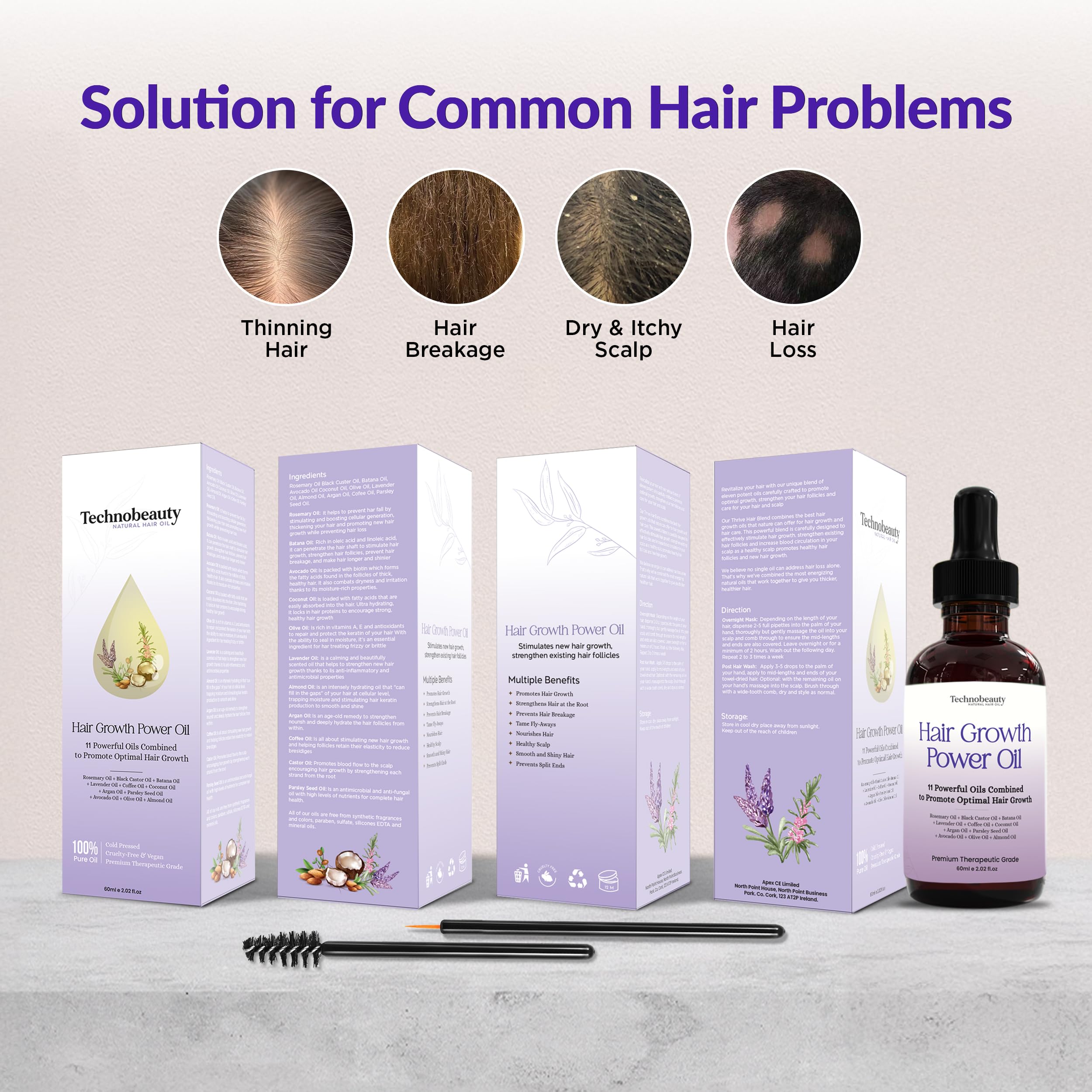 Technobeauty label close-up showing ingredient list, supports informed purchasing decisions