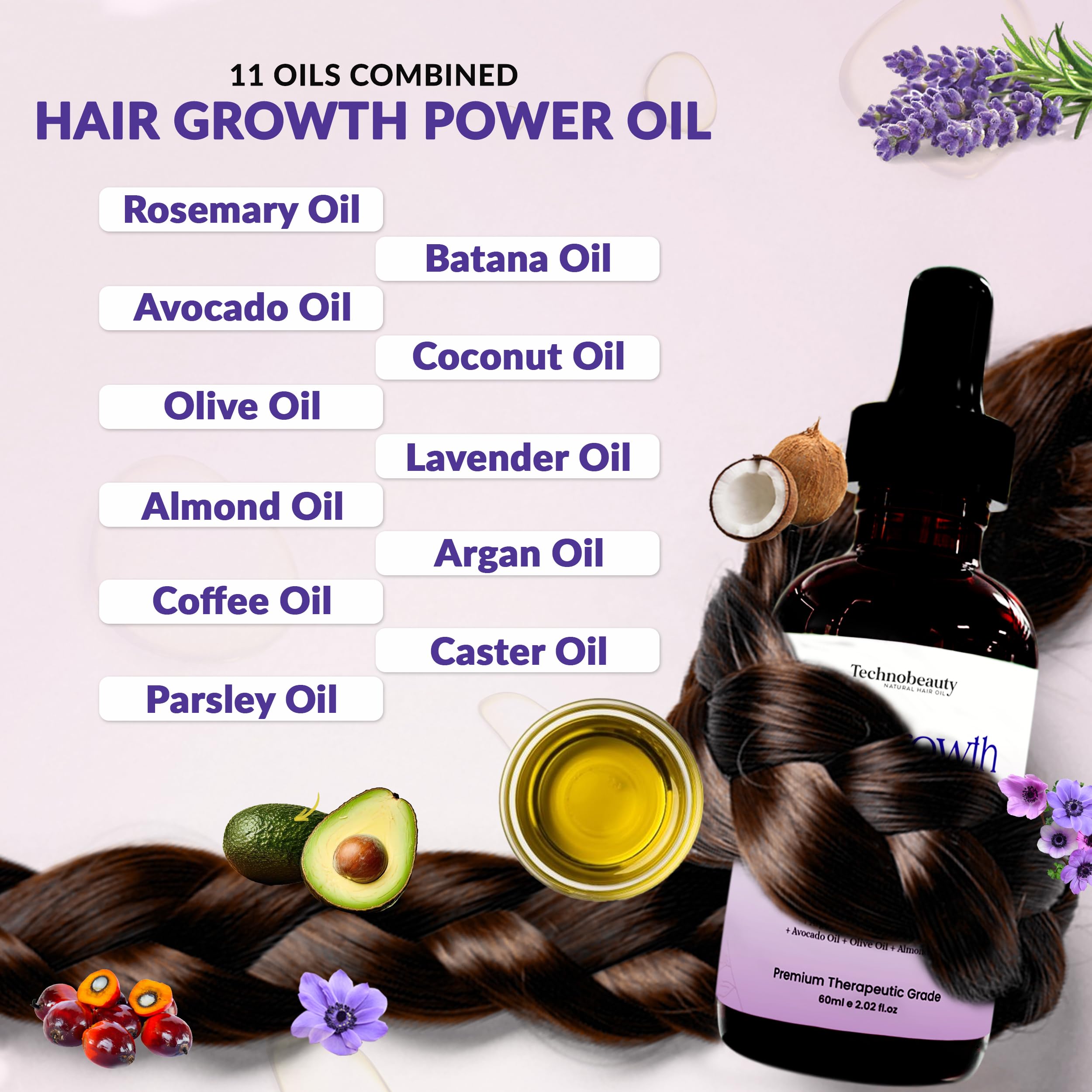 Technobeauty applied to scalp during massage, shows targeted nourishment and stimulation
