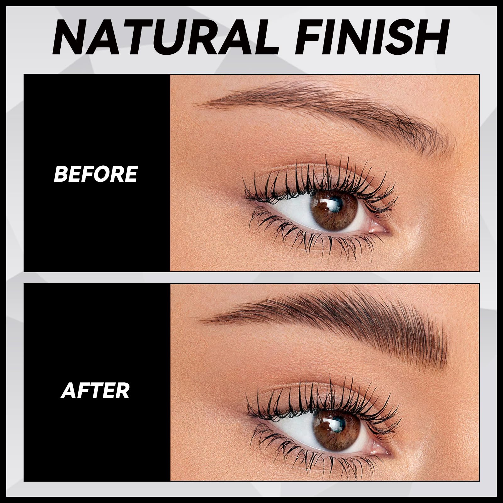 Teenanseen brushes with gel demonstrating precise tools for neat brow shaping