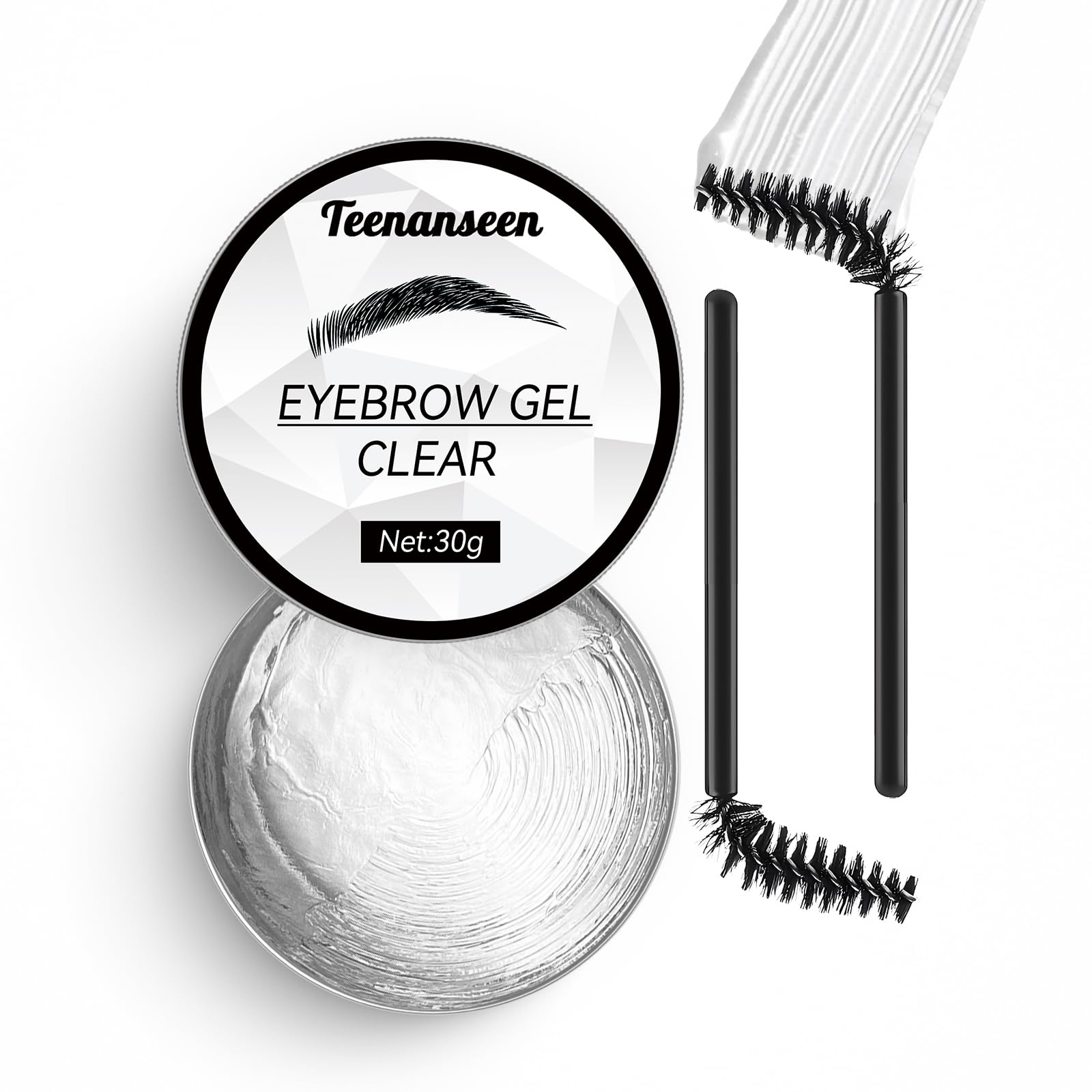 Teenanseen clear gel tube close-up showing sleek packaging and convenient applicator