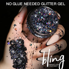 Teenitor applied on cheek showing holographic sparkle for dramatic festival look benefit