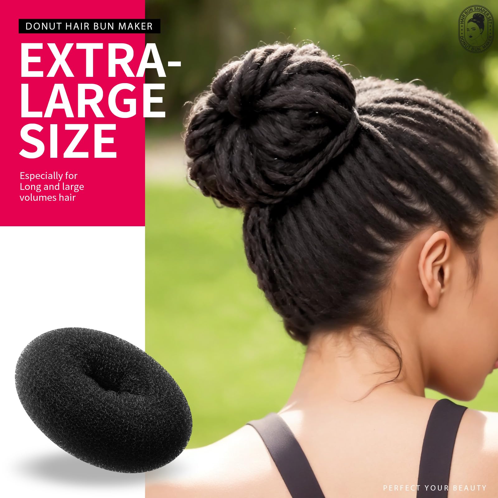Teenitor model wearing a neat ballet bun to demonstrate easy in-use result