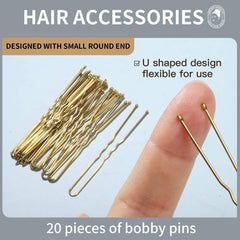 Teenitor gold bobby pins detail laid out, offering discreet strong securement