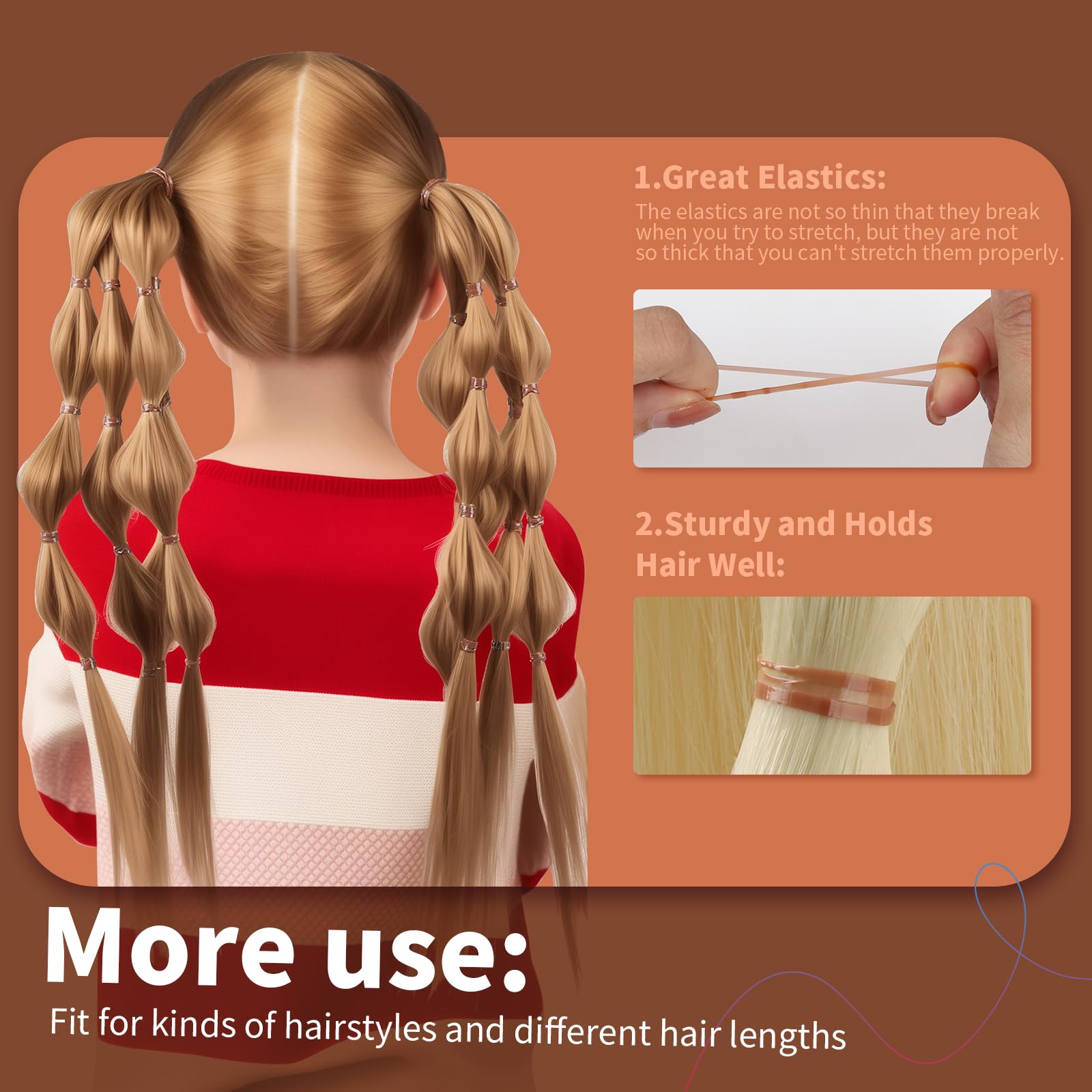 Teenitor used in a braid showing secure hold without snagging