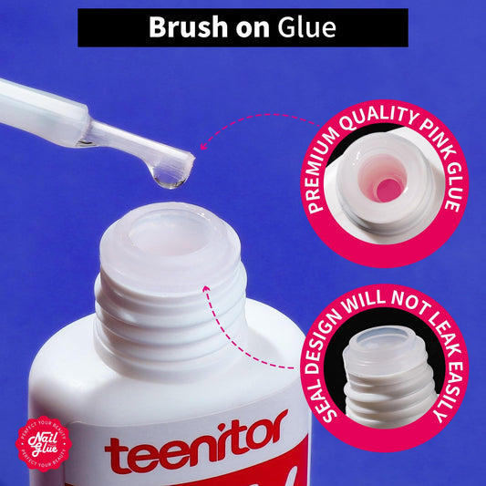 Teenitor brush applicator close-up demonstrating precise glue control benefit