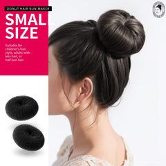 Teenitor display of seven donut bun makers in all sizes illustrating styling options
