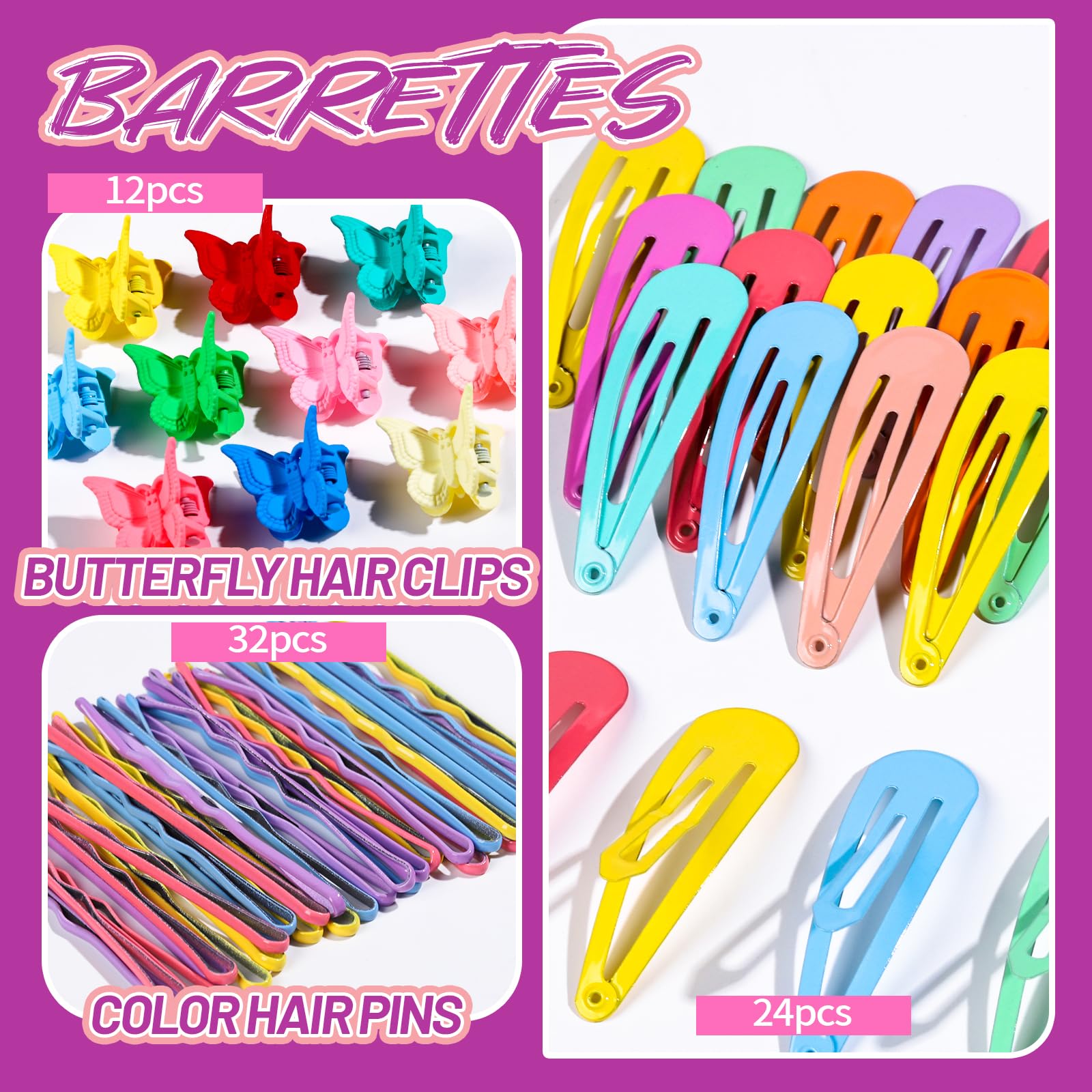 Teenitor butterfly clips and barrettes displayed to add playful style accents