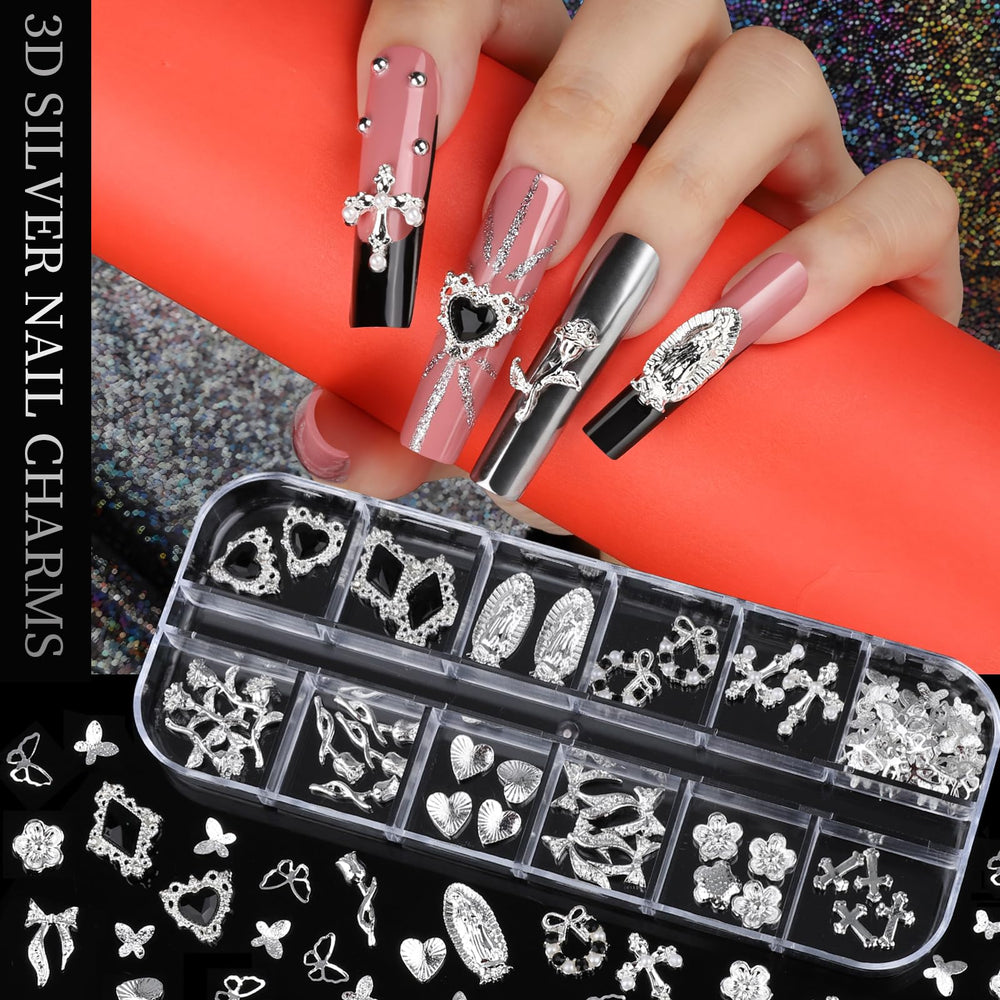 Teenitor caviar beads detail showing various tiny bead sizes to build textured nail designs