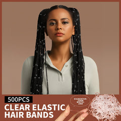 Teenitor clear elastics closeup highlighting stretch and braid-friendly strength
