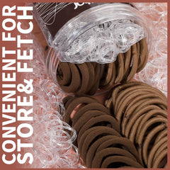 Teenitor close-up of clear mini elastics highlighting durable stretch for braiding
