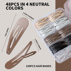 Teenitor neutral color clip collection displaying white cream brown black