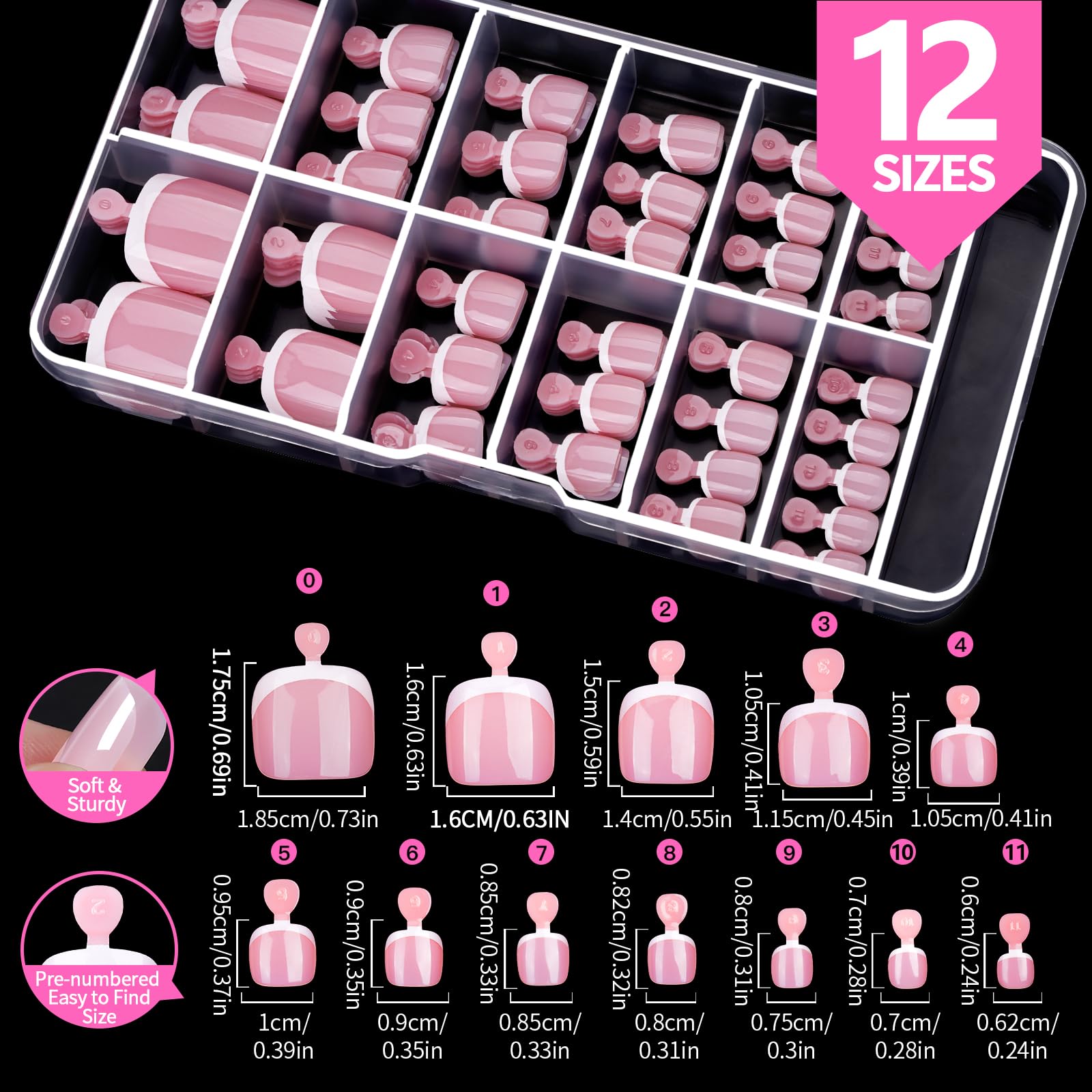 Teenitor close-up of glossy pink French tip texture highlighting salon-like shine