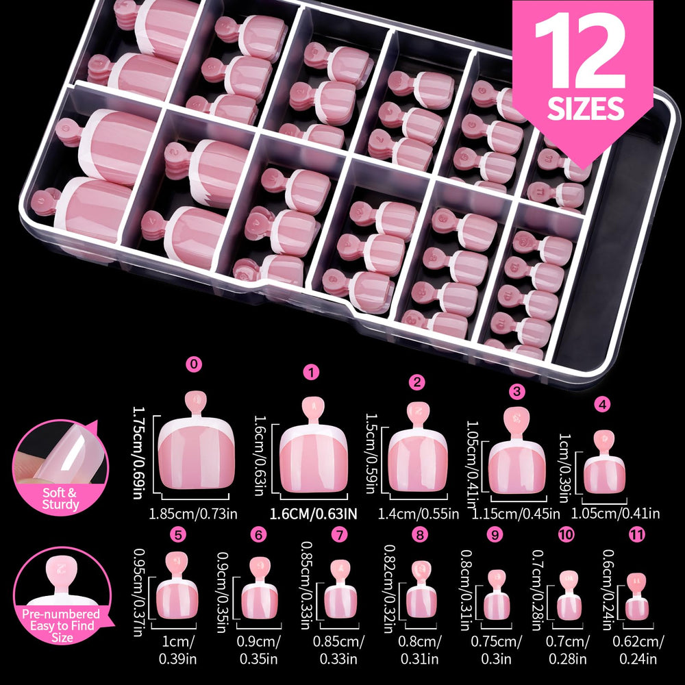 Teenitor close-up of glossy pink French tip texture highlighting salon-like shine