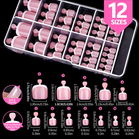 Teenitor close-up of glossy pink French tip texture highlighting salon-like shine