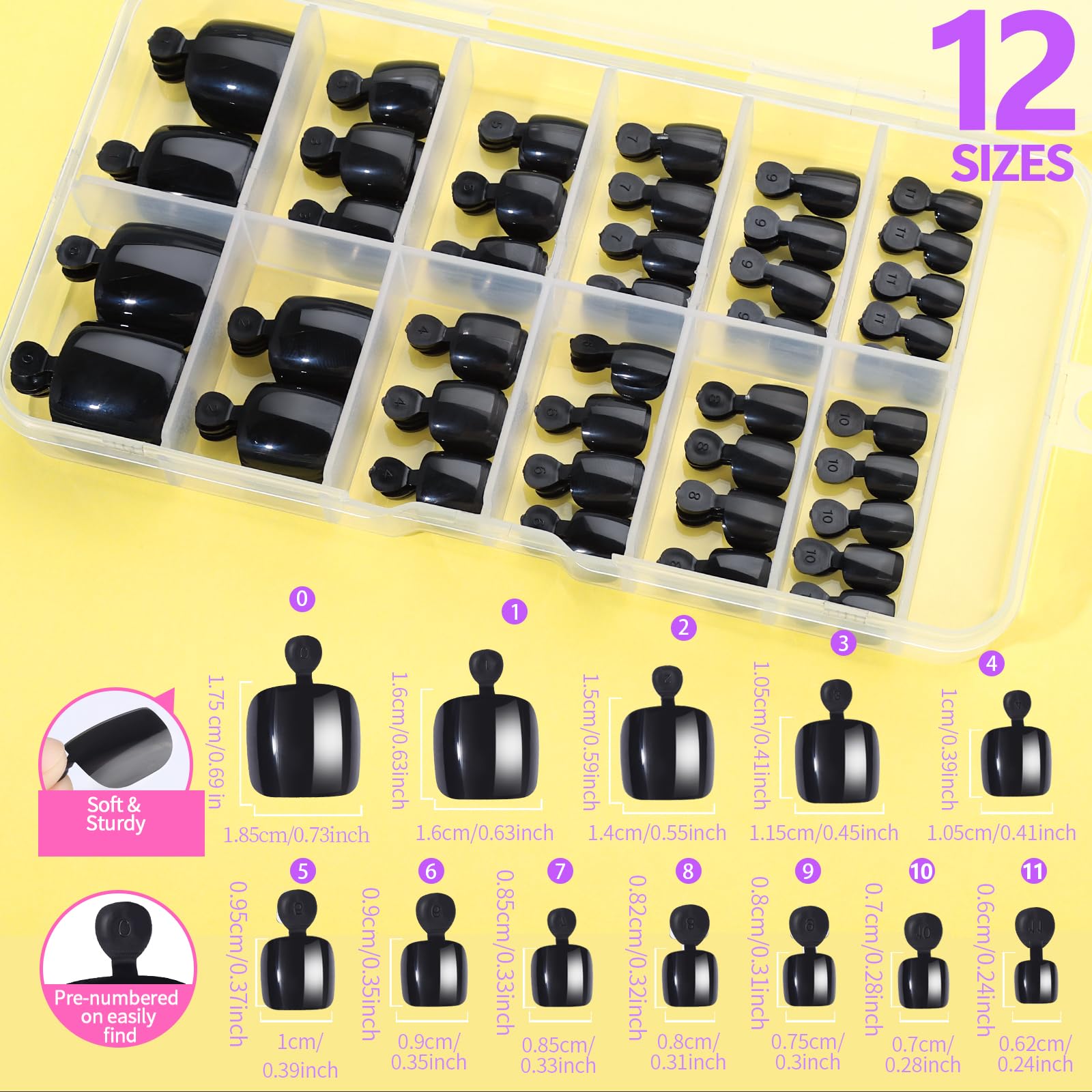 Teenitor close-up of square toe tip texture showing smooth finish for easy nail art