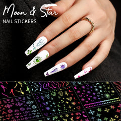 Teenitor close-up of rainbow sticker sheets highlighting texture and variety