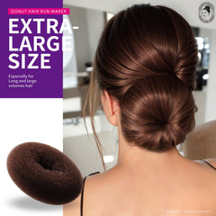 Teenitor extra-large donut with long hair wrapped for dramatic fullness