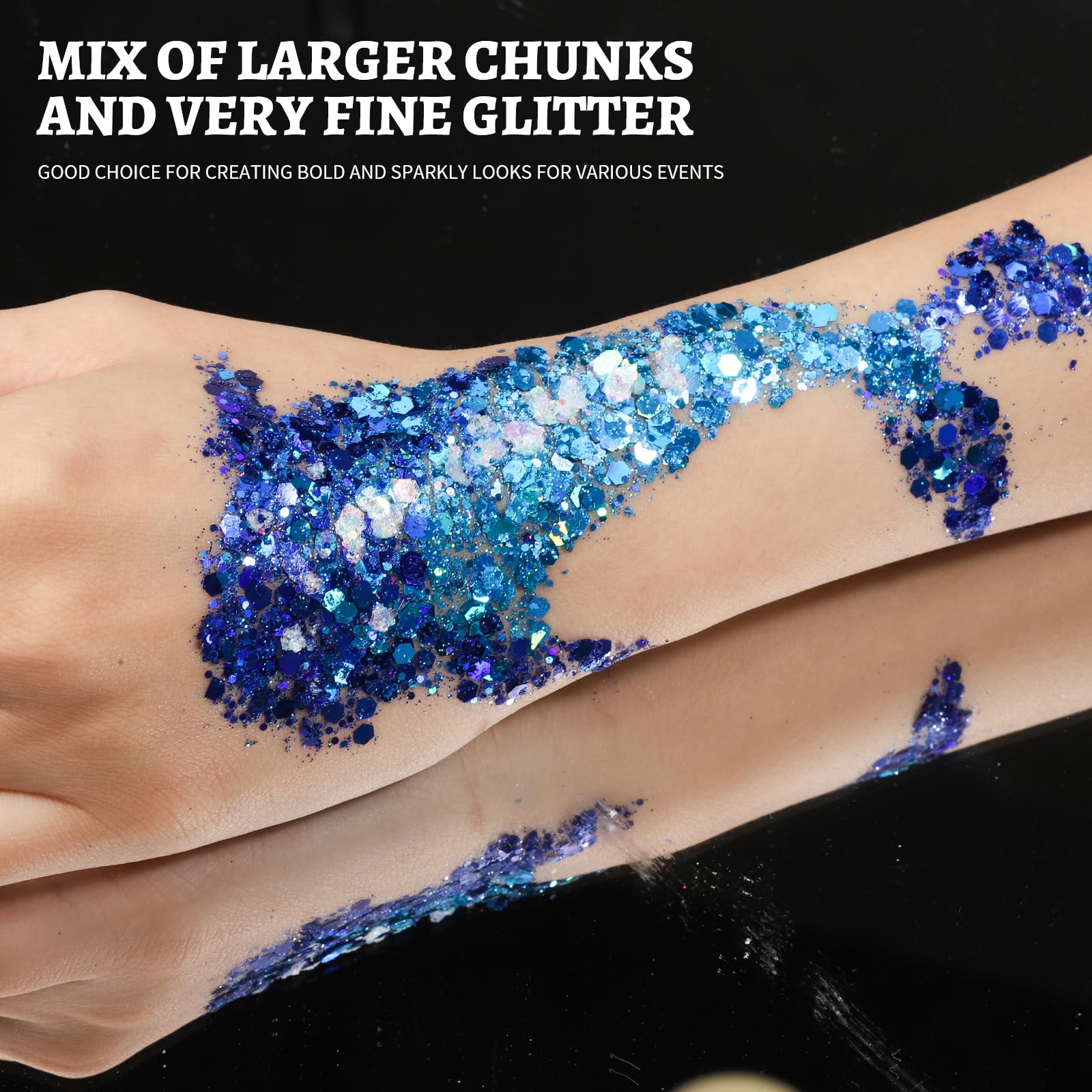 Teenitor on a festival model illustrating long-lasting vibrant sparkle