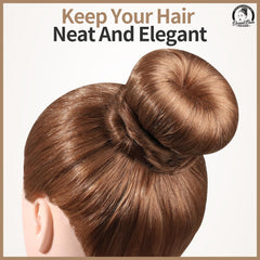 Teenitor finished ballet bun on model demonstrating polished, long-lasting styling