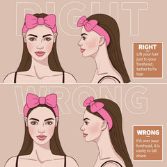 Teenitor five headbands laid out in bathroom setting, color options benefit for routines