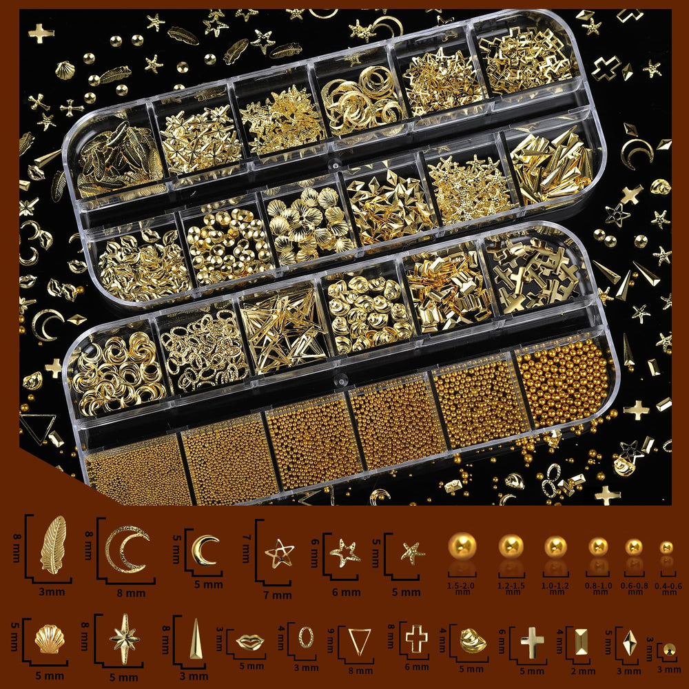 Teenitor flat-back pearls and square gems layout showing size range and easy adhesion options