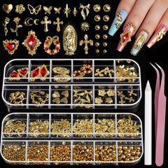 Teenitor front box layout showing full gold charm kit and tools for versatile designs