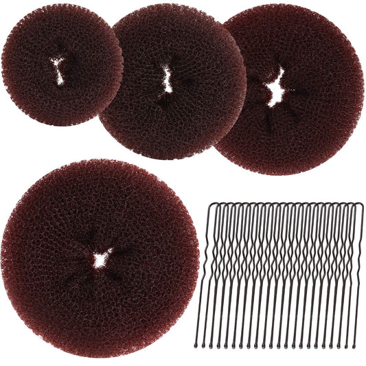Teenitor brown bun set front view showing all four sizes and compact storage benefit