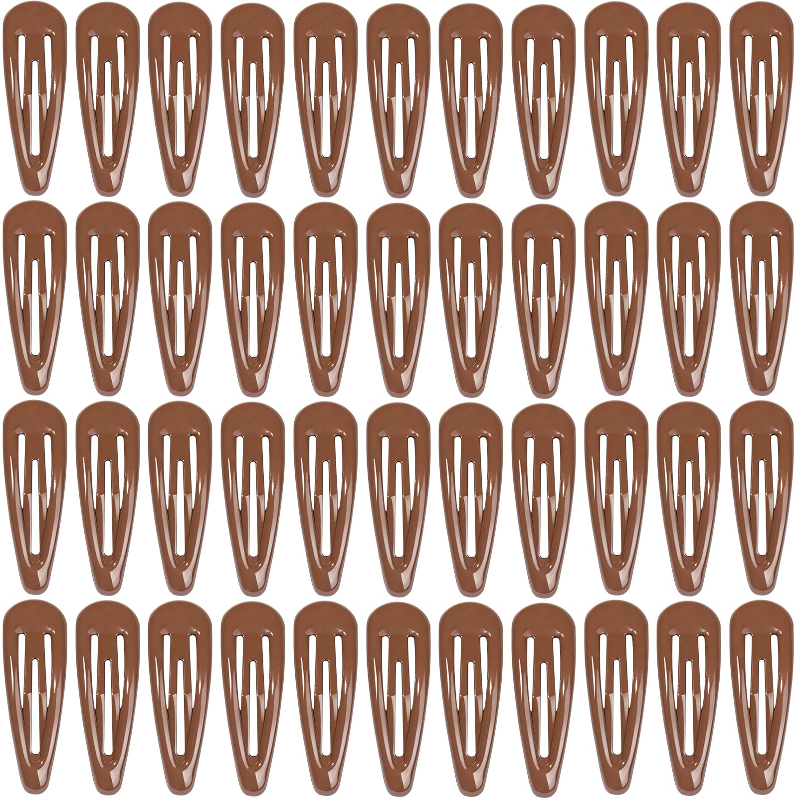 Teenitor brown snap clips front packaging shows neat box and quantity benefit