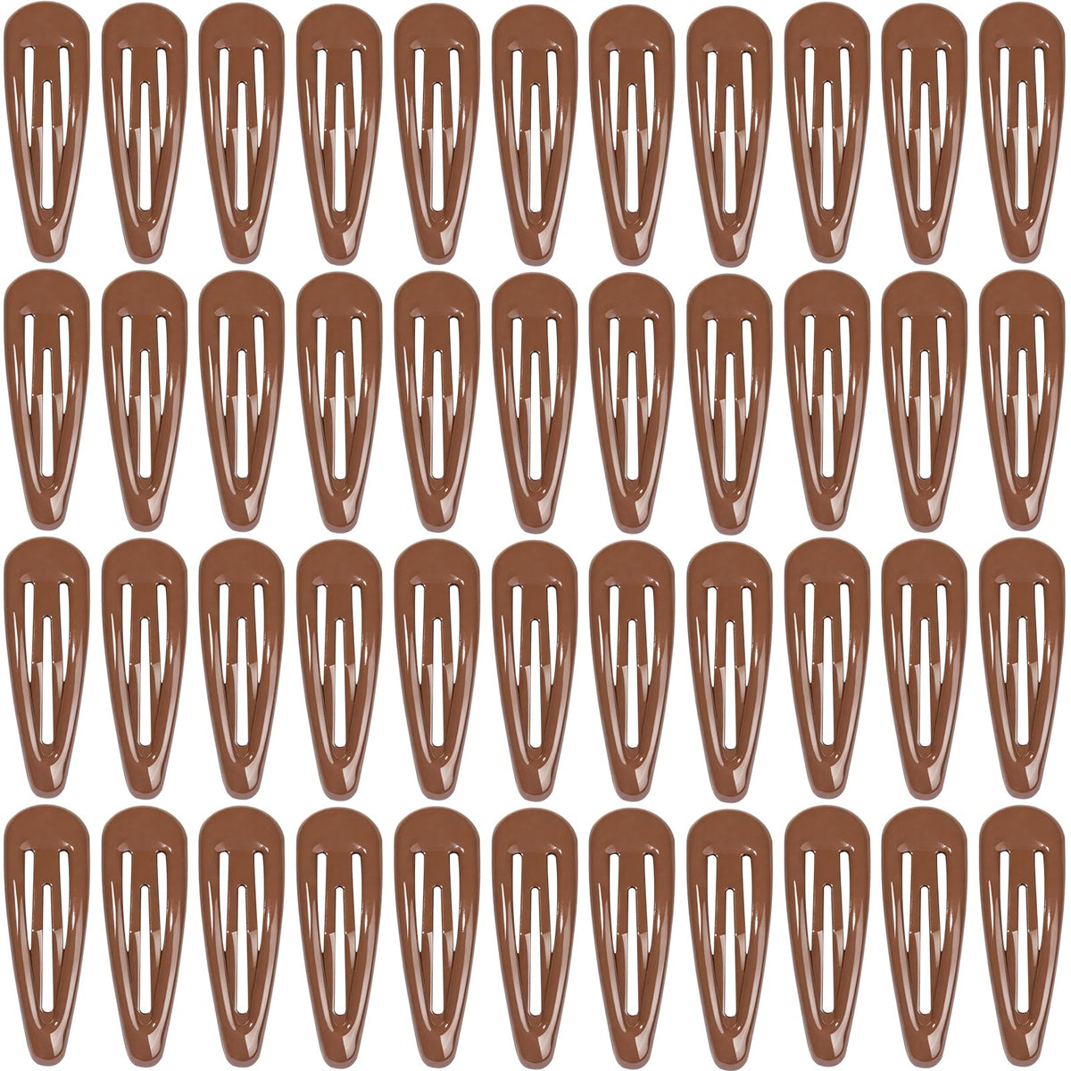 Teenitor brown snap clips front packaging shows neat box and quantity benefit